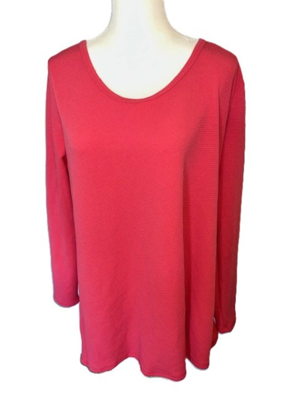 LuLaRoe Lynnae 2XL Long Sleeve Tunic Top High Low Geometric raised waffle